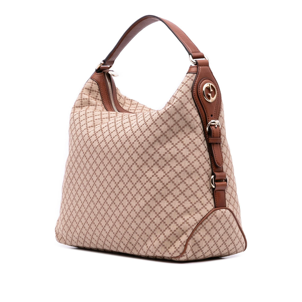 Gucci Diamante Canvas Village Double G Shoulder Bag