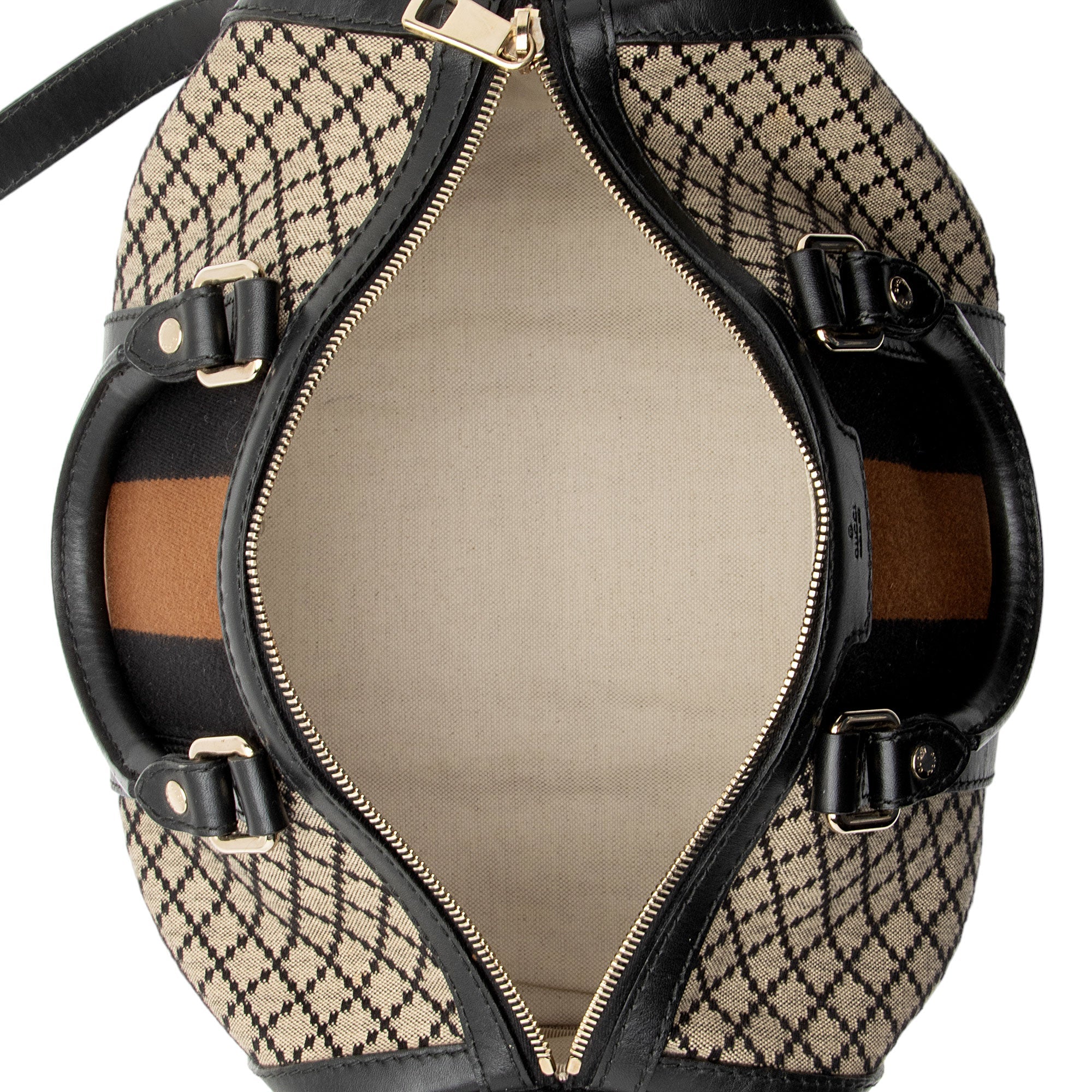 Gucci Diamante Canvas Vintage Web Joy Medium Boston Bag (SHF-6SSWj4)