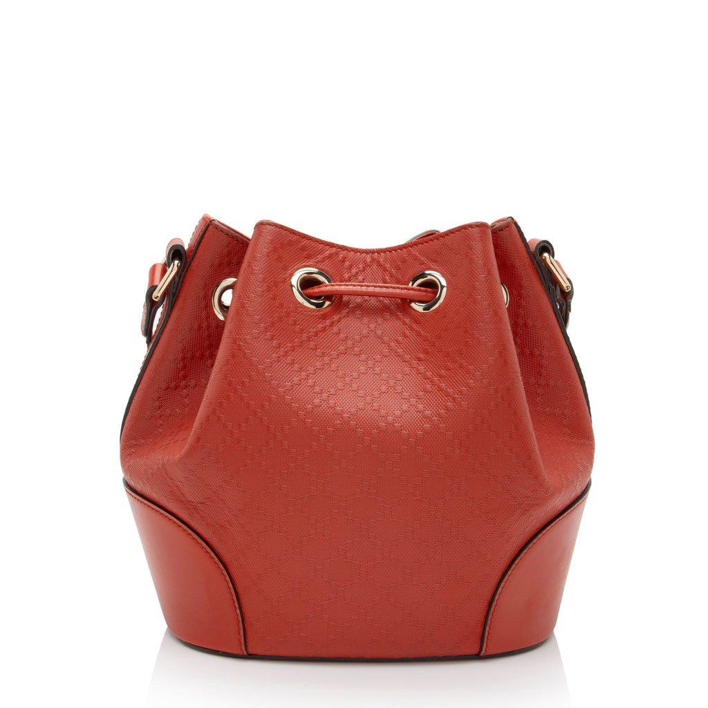Gucci Diamante Leather Bright Bucket Bag (SHF-wHyMri)