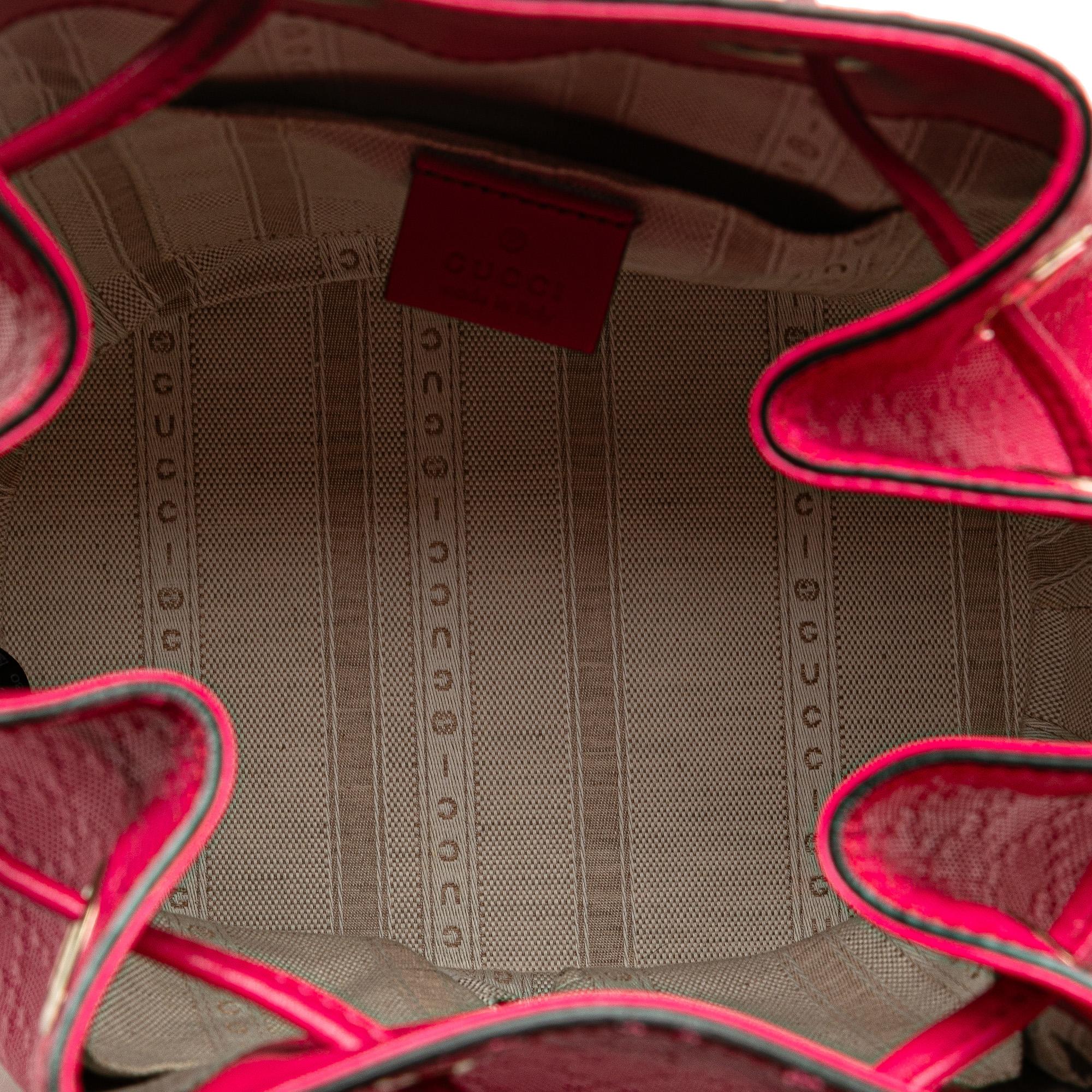 Gucci Diamante Leather Bright Bucket Bag