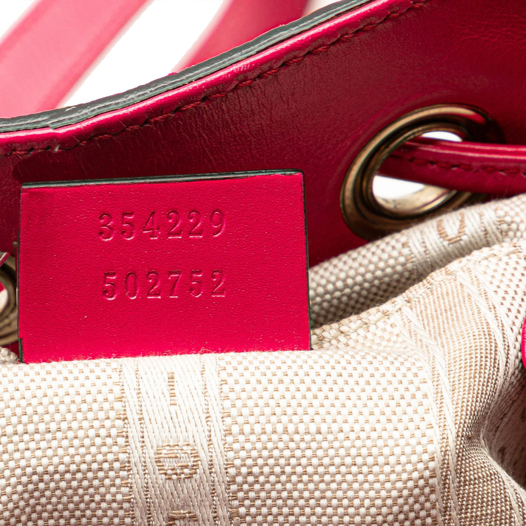 Gucci Diamante Leather Bright Bucket Bag