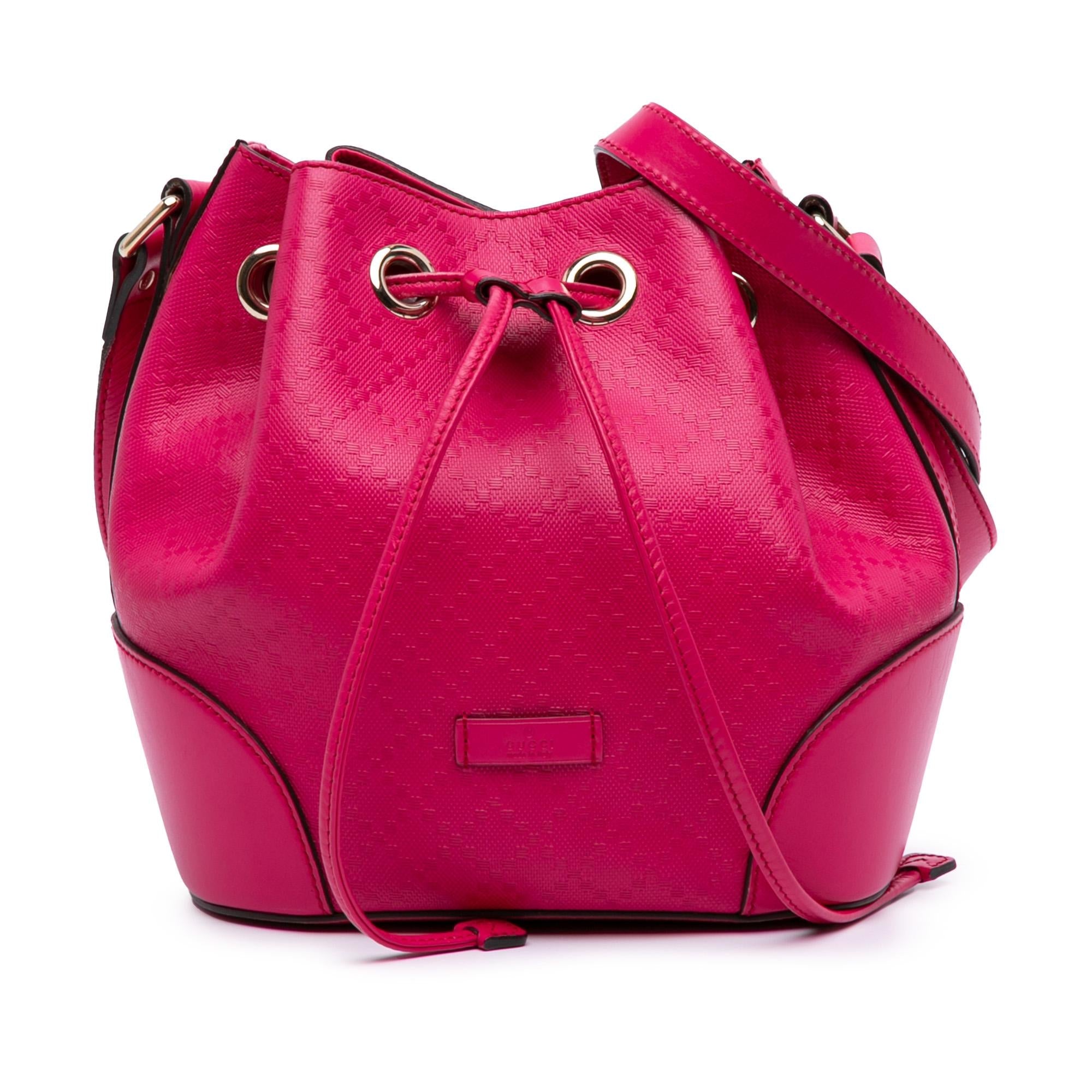 Gucci Diamante Leather Bright Bucket Bag