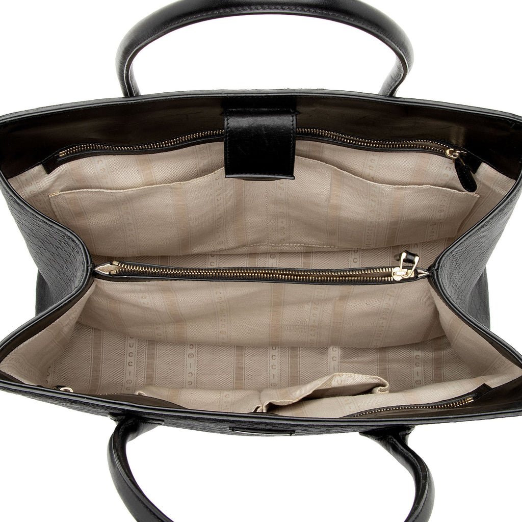 Gucci Diamante Leather Bright Medium Tote (SHF-wVVyJu)