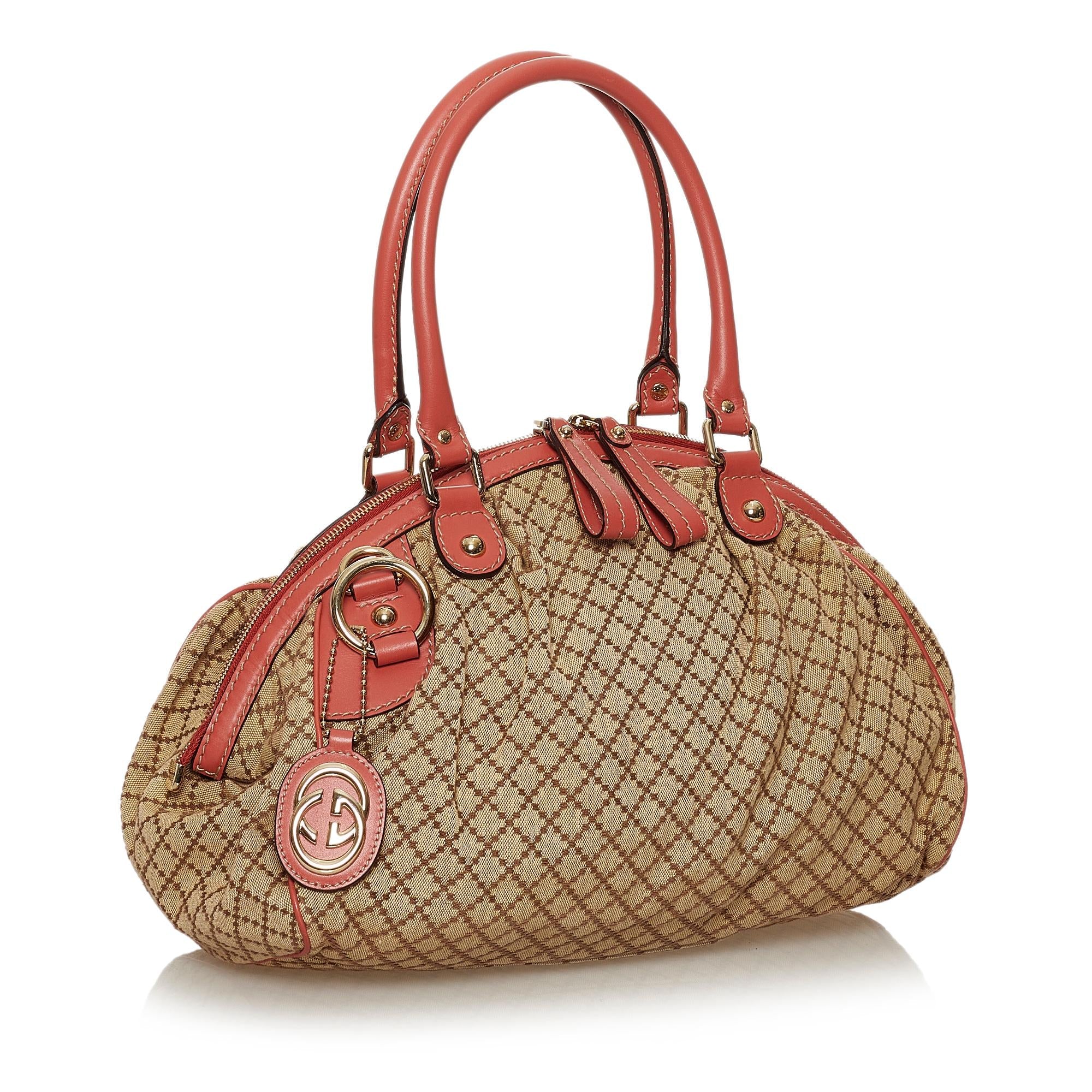 Gucci Diamante Sukey Canvas Satchel (SHG-28357)