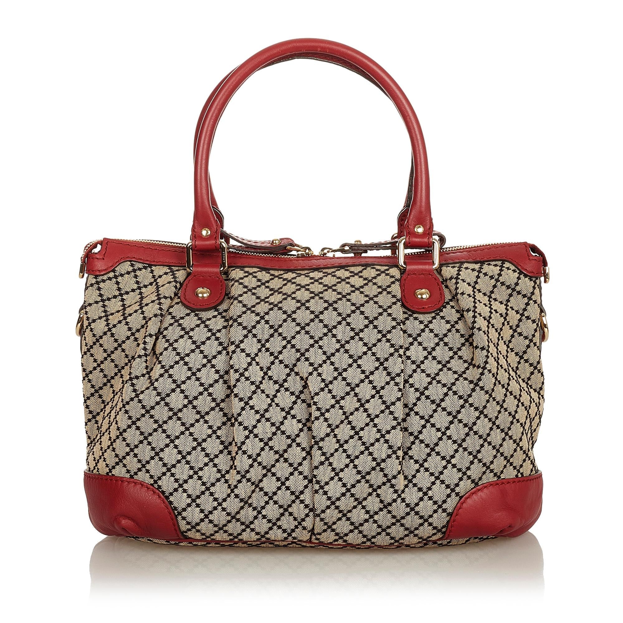 Gucci Diamante Sukey Canvas Satchel (SHG-uvmkYz)