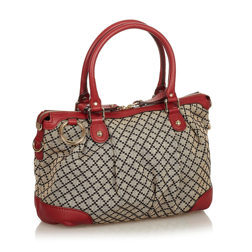 Gucci Diamante Sukey Canvas Satchel (SHG-uvmkYz)