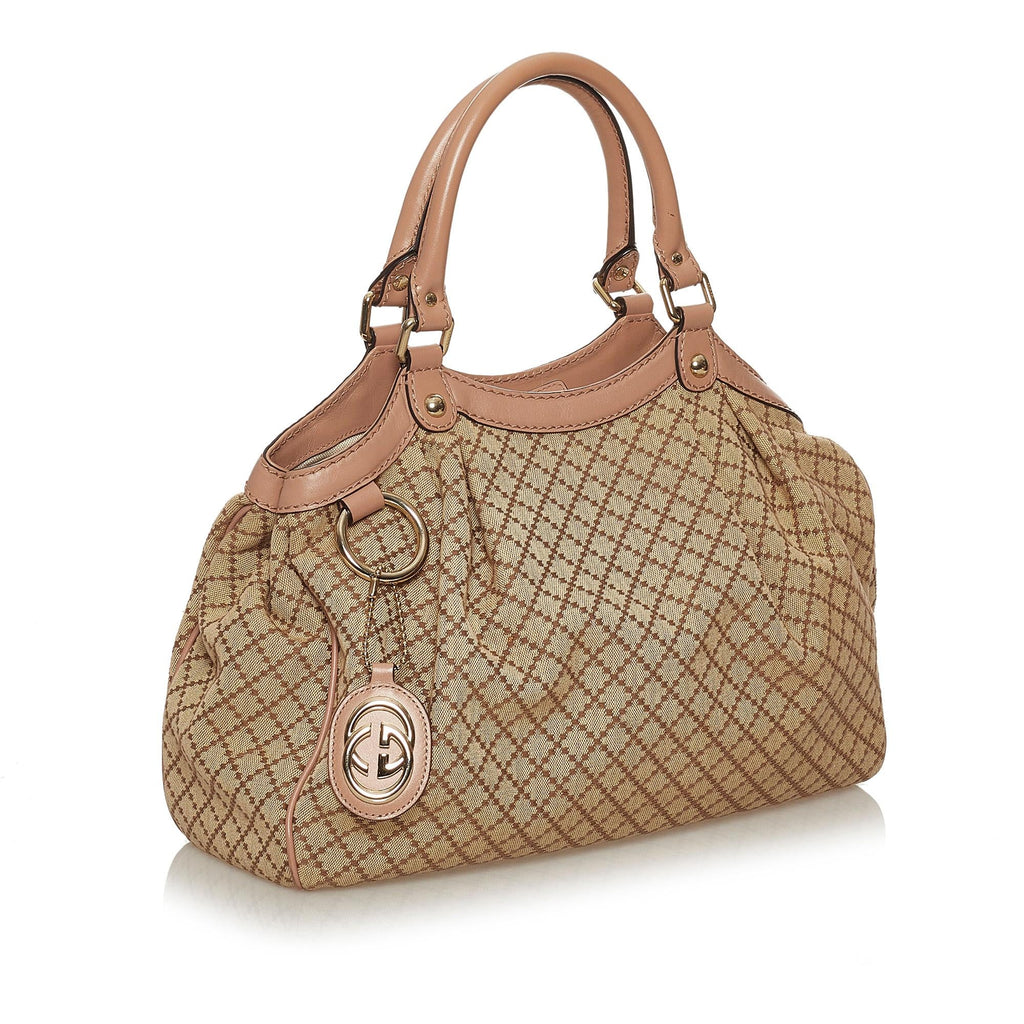 Gucci Diamante Sukey Canvas Tote Bag (SHG-29031)