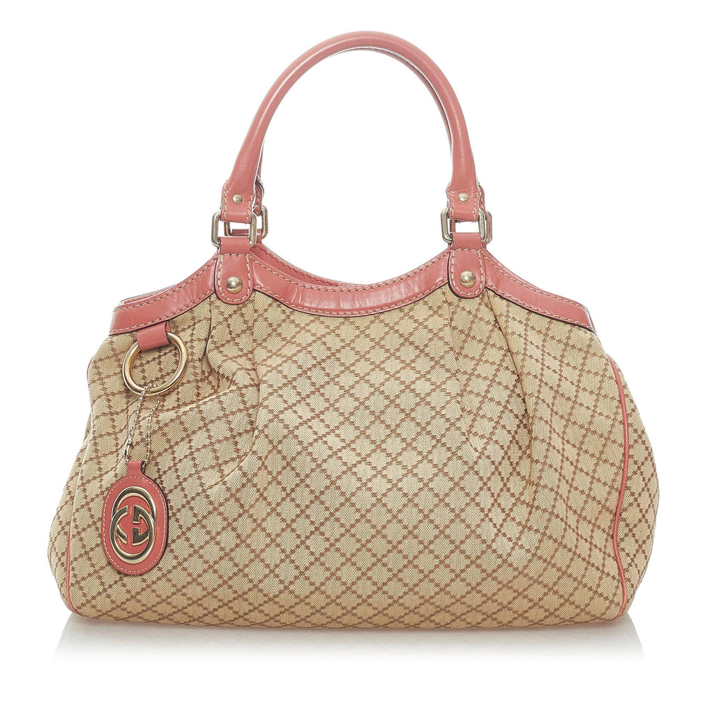 Gucci Diamante Sukey Canvas Tote Bag (SHG-32216)