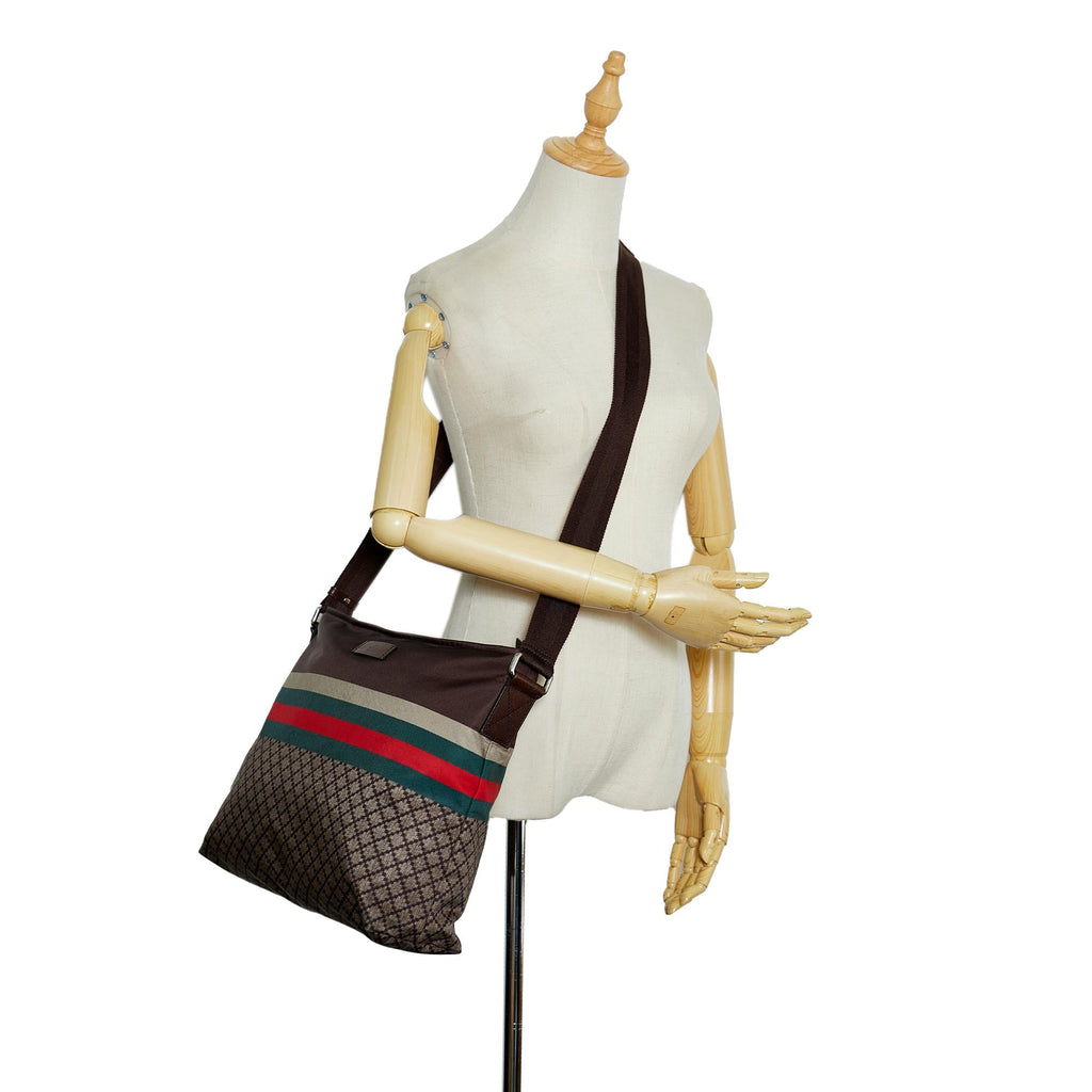 Gucci Diamante Web Nylon Crossbody (SHG-Yo8KPz)