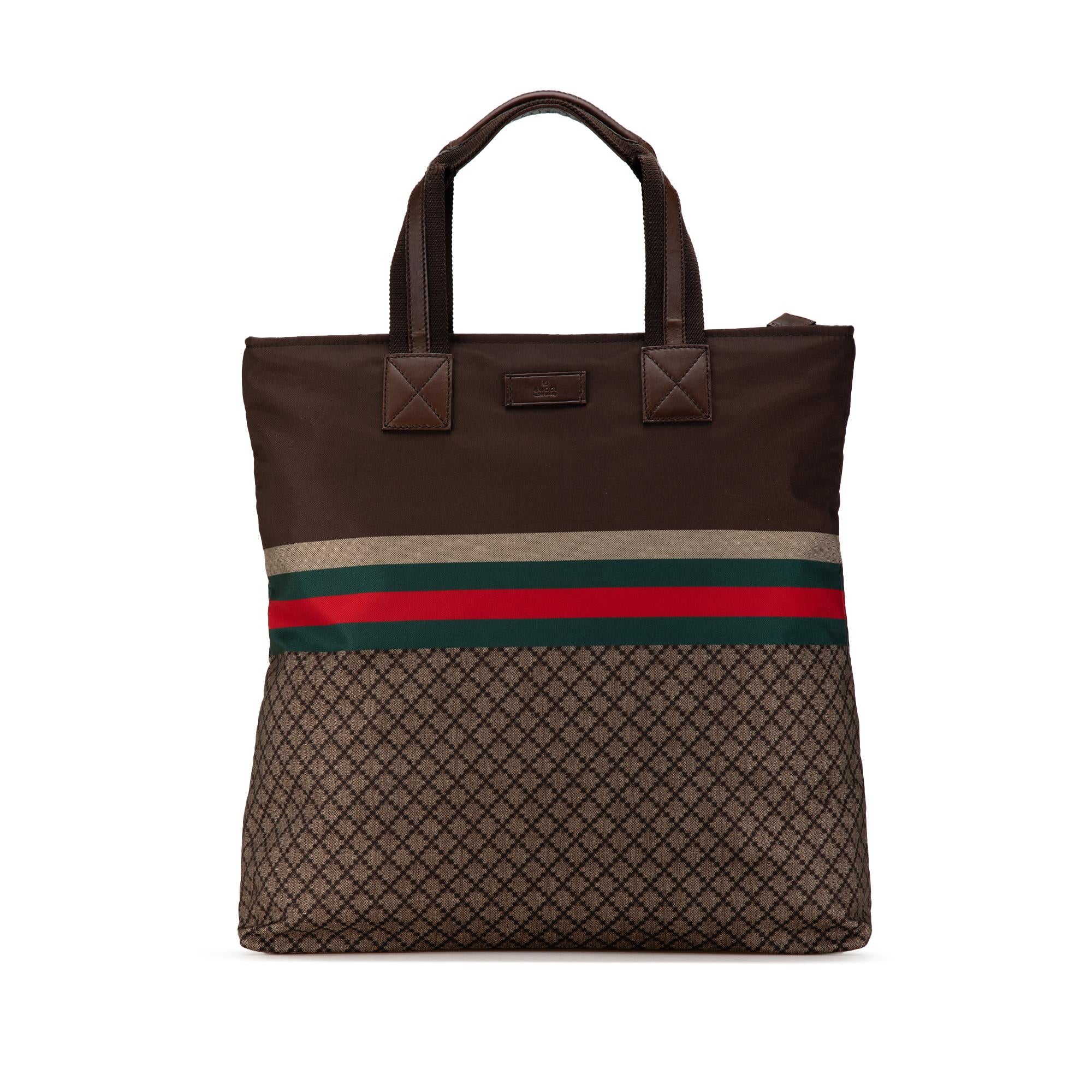 Gucci Diamante Web Nylon Tote (SHG-HrFLNN)