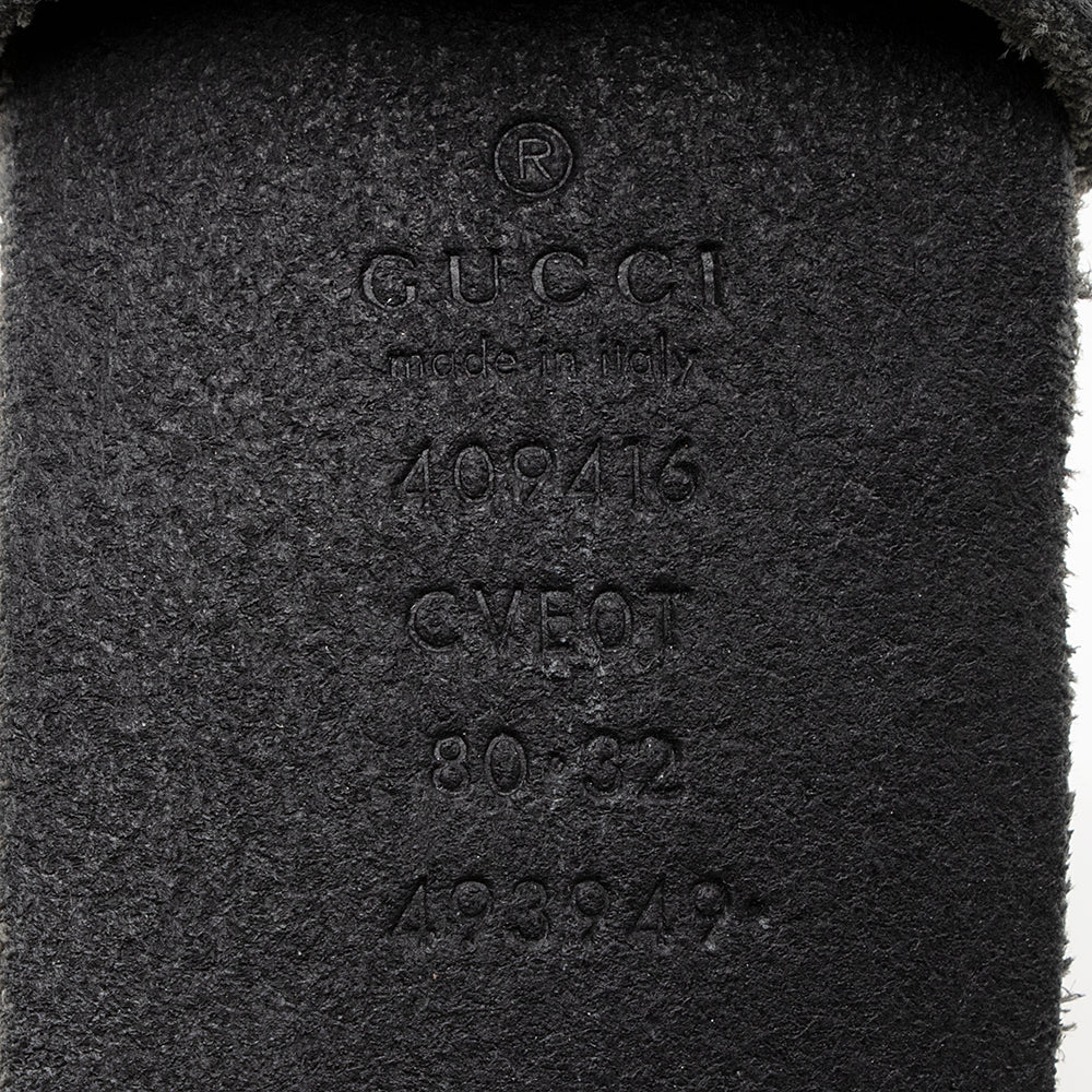 Gucci Distressed Leather GG Marmont Belt - Size 32 / 80 (SHF-21583)