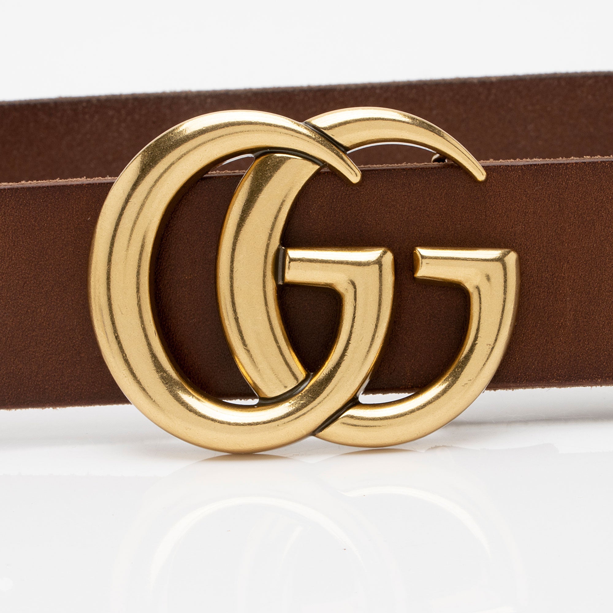 Gucci Distressed Leather GG Marmont Belt - Size 32 / 80 (SHF-RS9Llf)