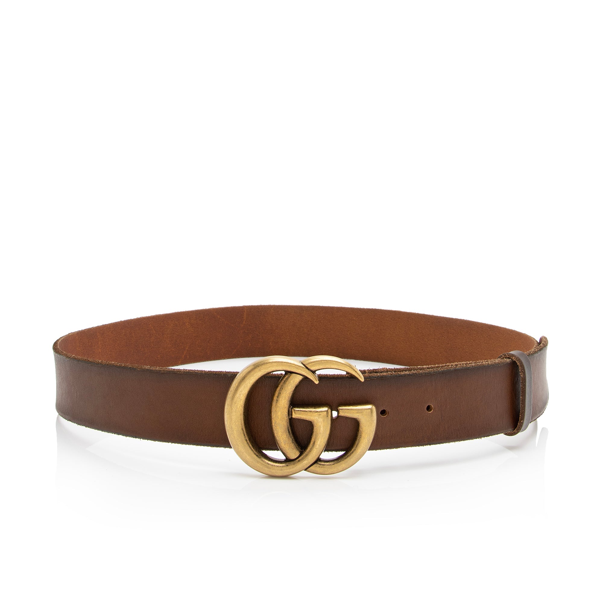 Gucci Distressed Leather GG Marmont Belt - Size 36 / 90 (SHF-23272)