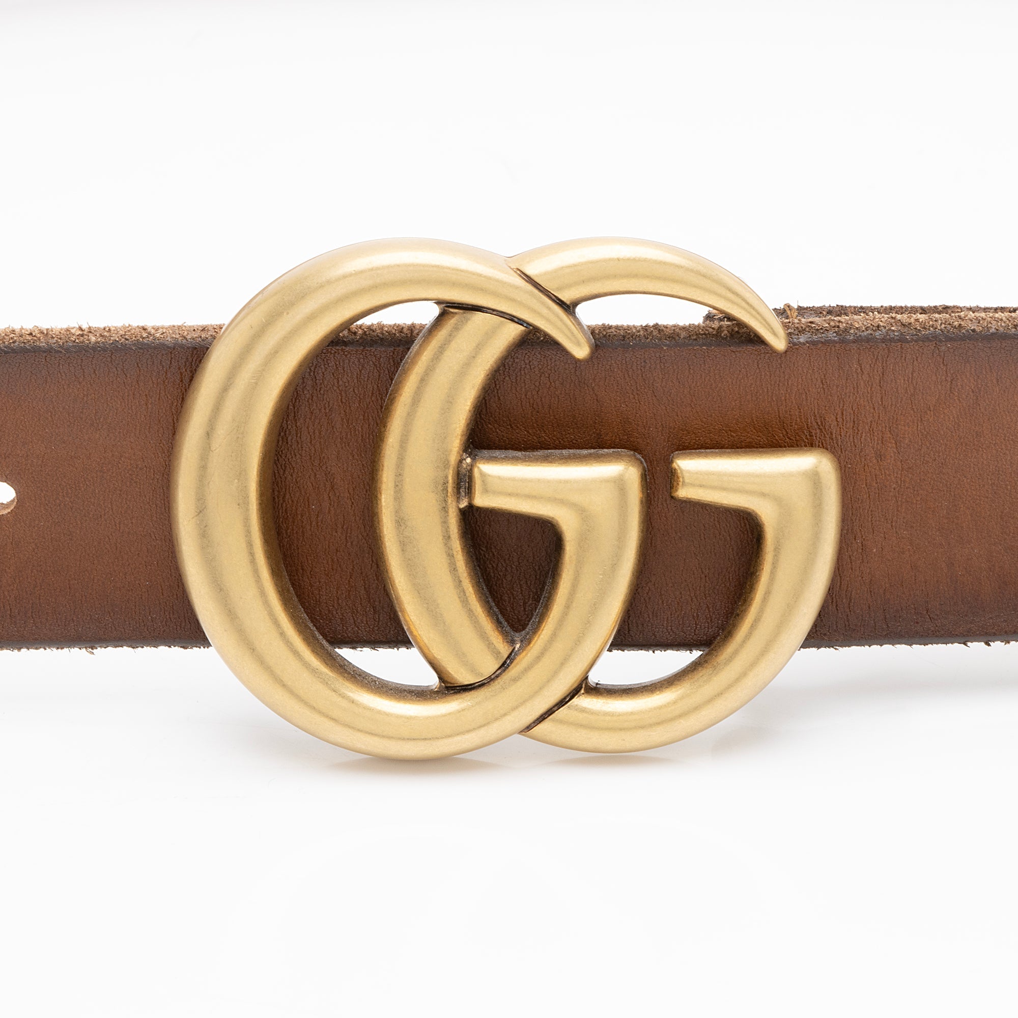 Gucci Distressed Leather GG Marmont Belt - Size 36 / 90