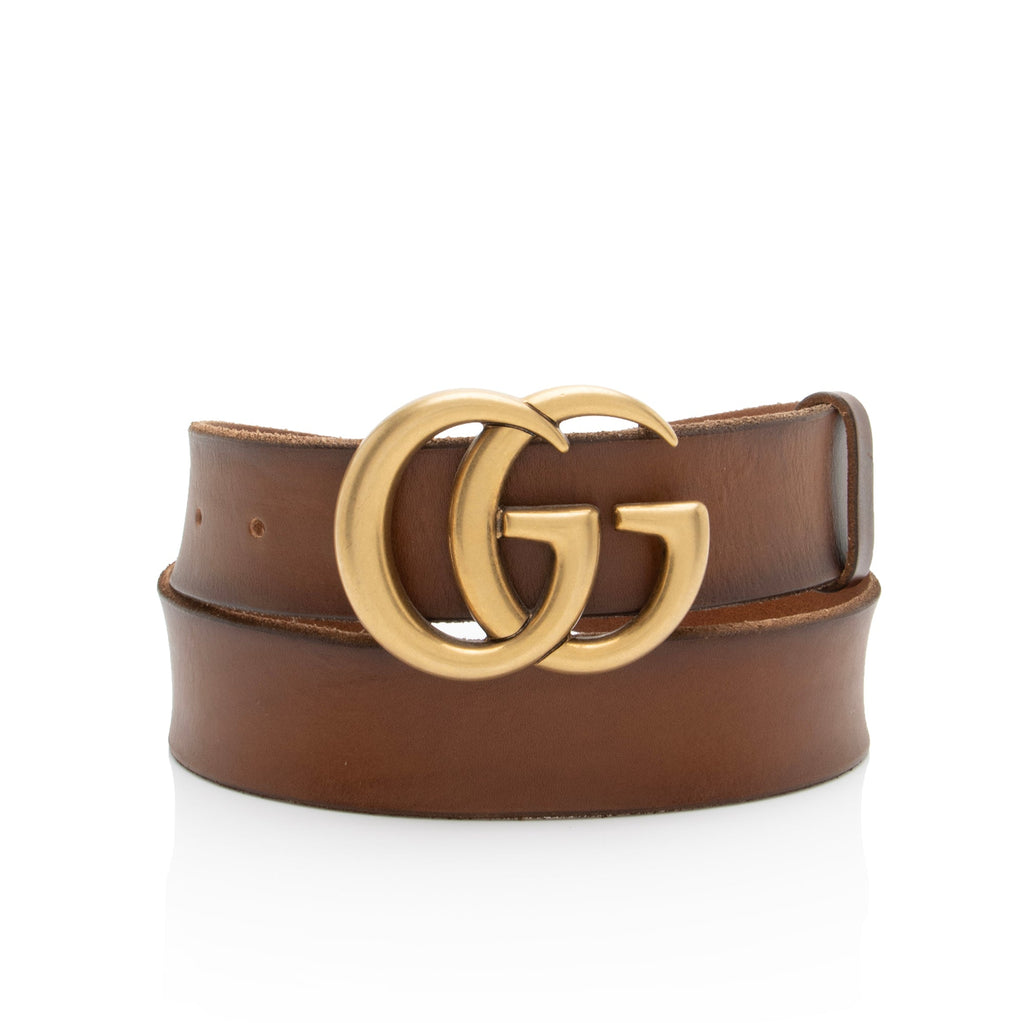Gucci Distressed Leather GG Marmont Belt - Size 36 / 90