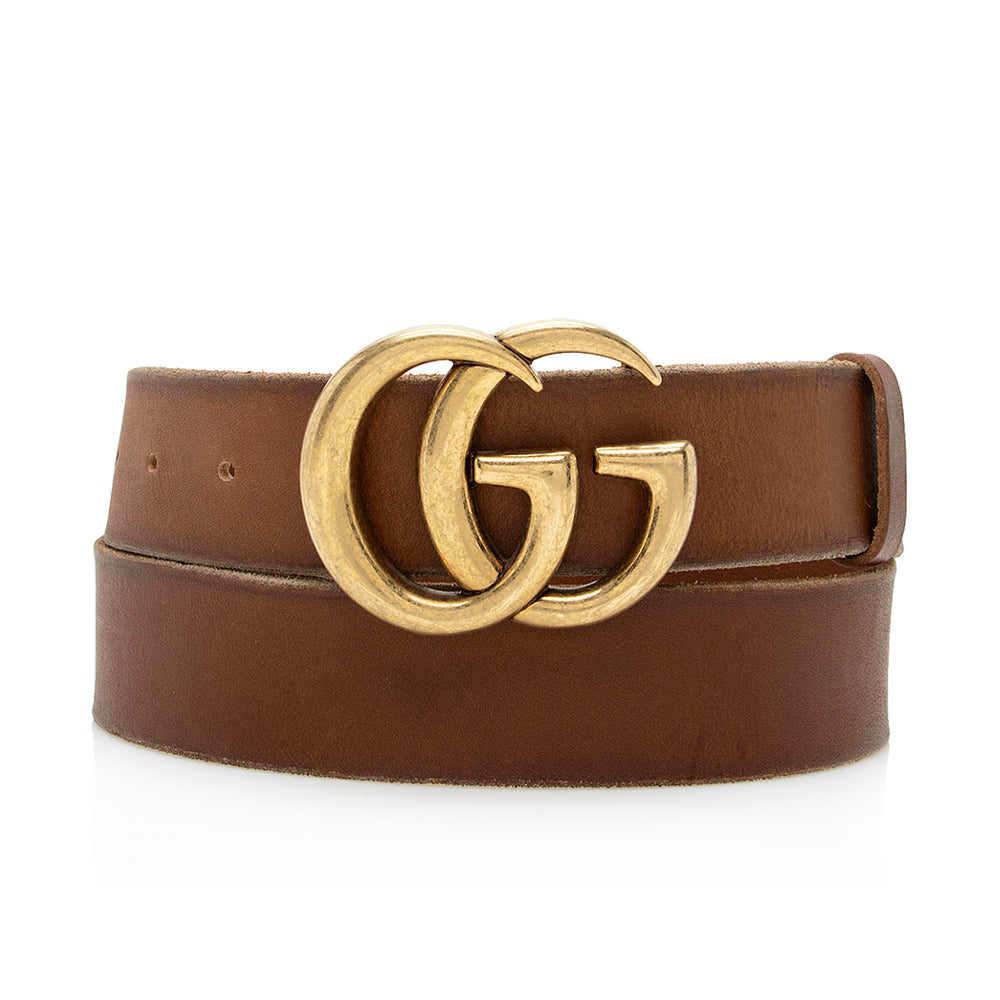Gucci Distressed Leather GG Marmont Belt - Size 38 / 95 (SHF-20701)