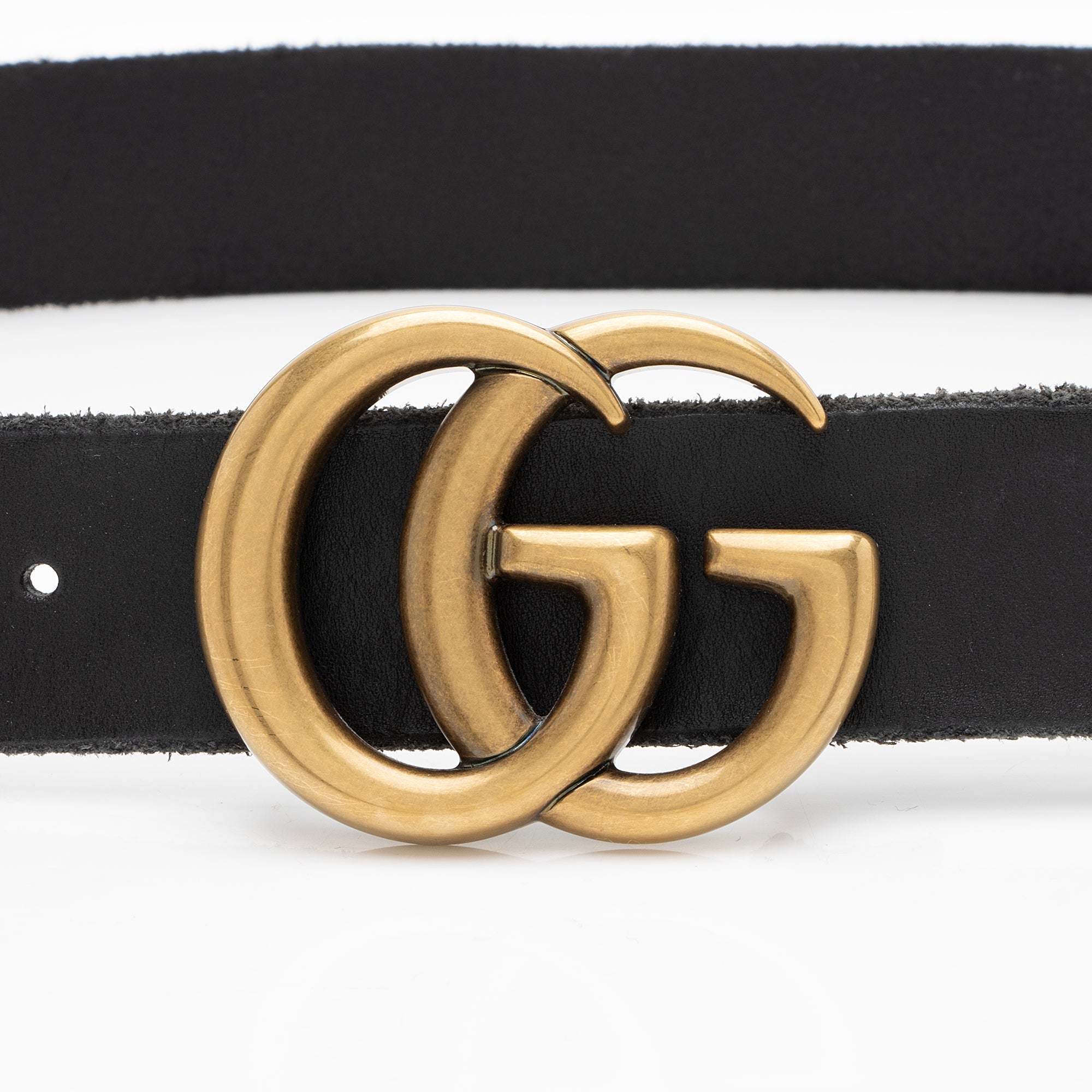Gucci Distressed Leather GG Marmont Belt - Size 38 / 95