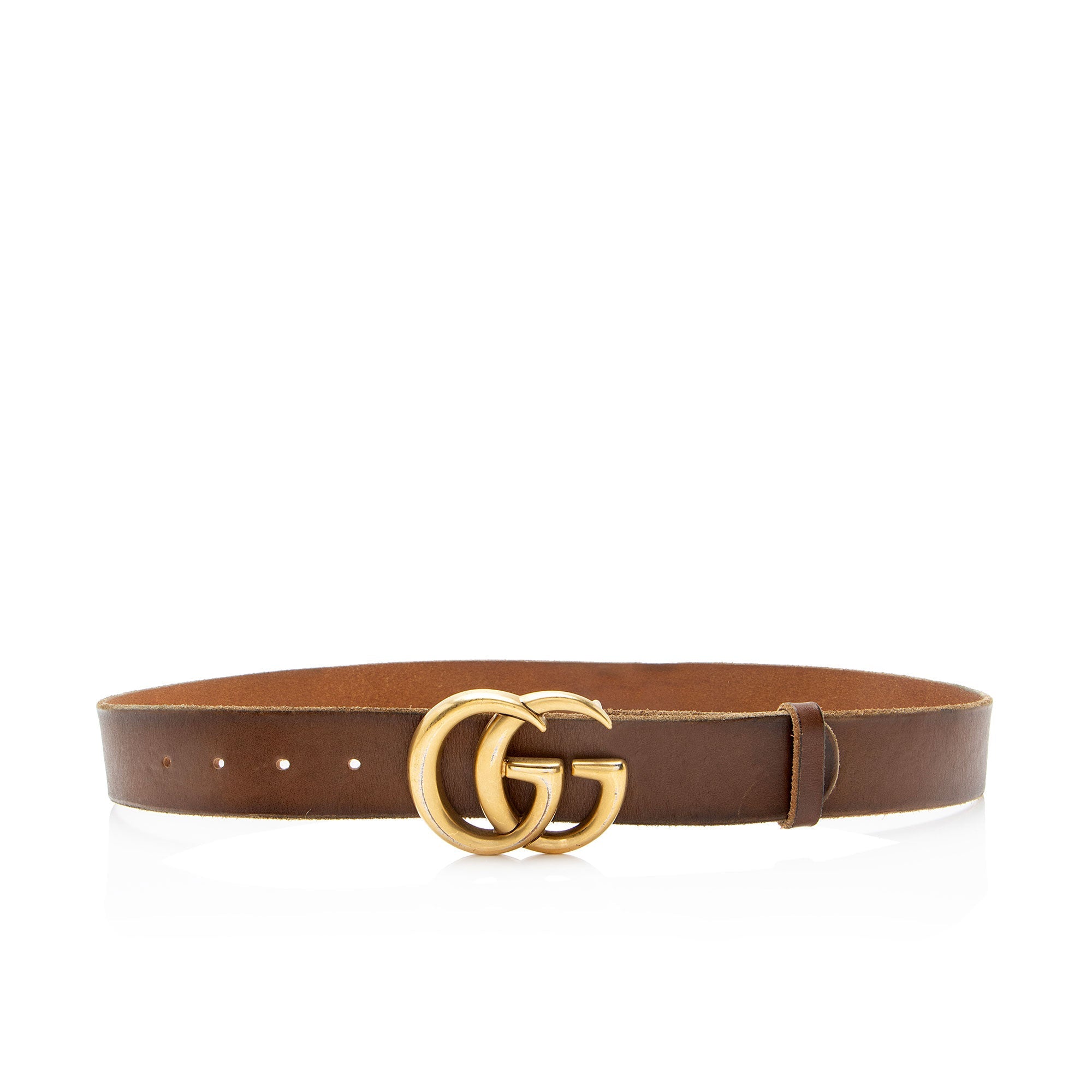 Gucci Distressed Leather GG Marmont Belt - Size 38 / 95