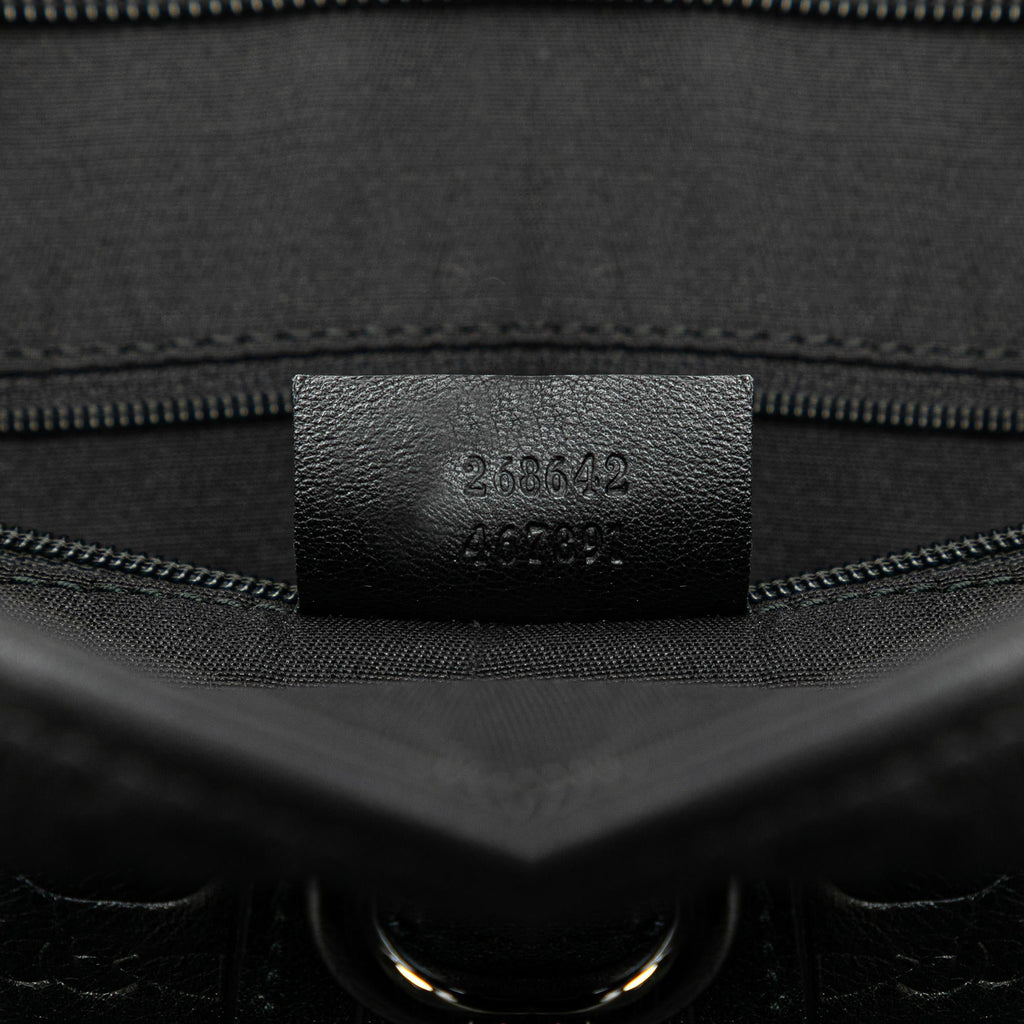 Gucci Embossed Leather Abbey D-Ring Horsebit Crossbody (SHG-qmstig)