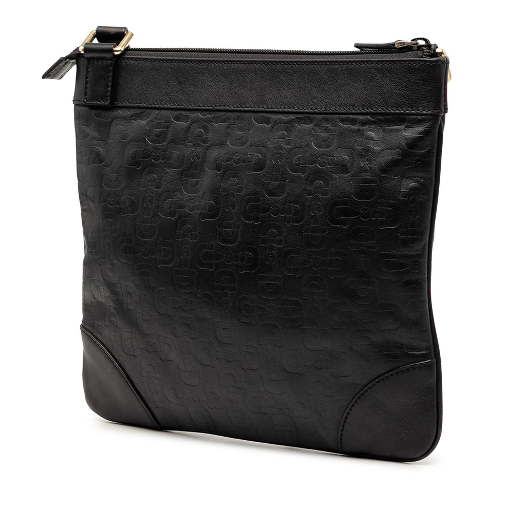 Gucci Embossed Leather Horsebit Crossbody