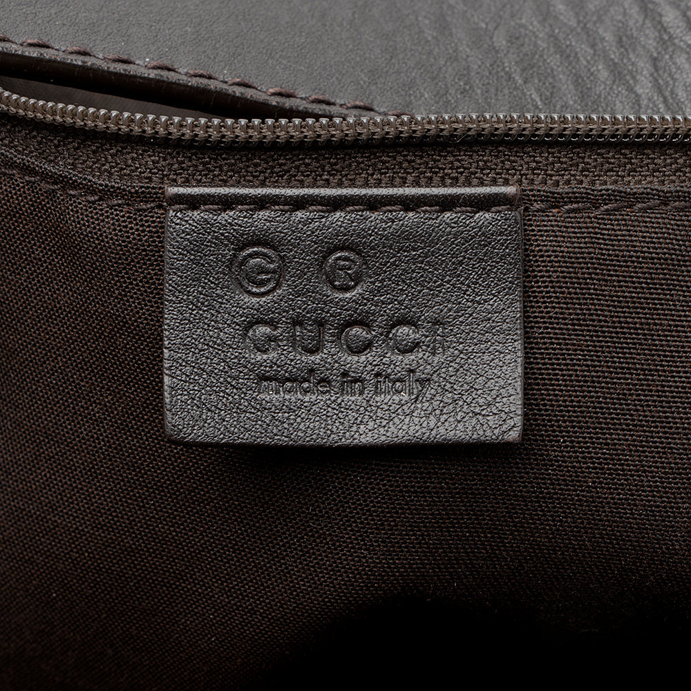 Gucci Embossed Leather Horsebit Large Hobo - FINAL SALE (SHF-19047)