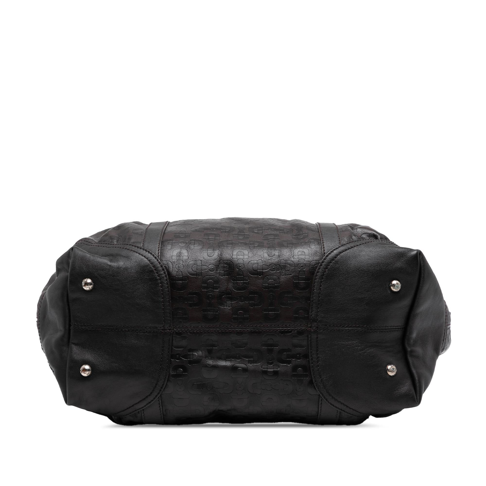 Gucci Embossed Leather Horsebit Satchel