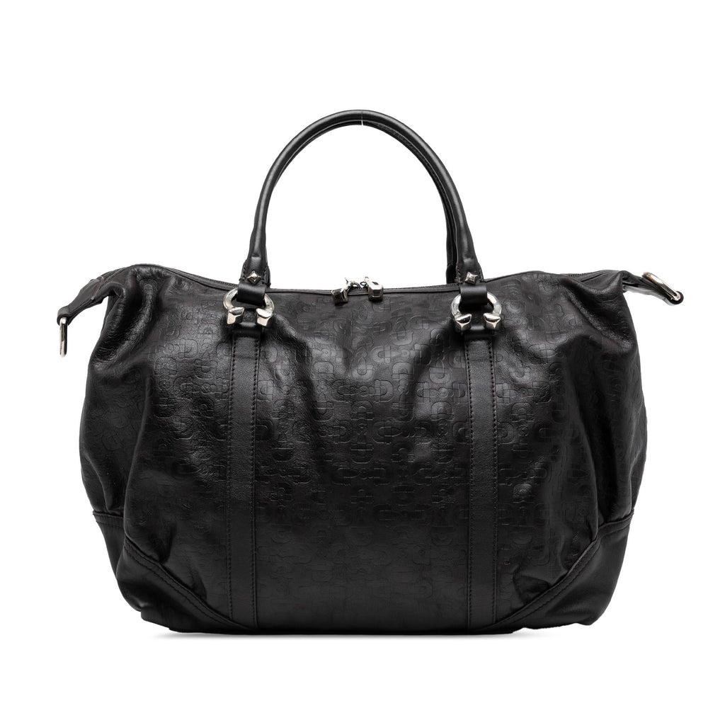 Gucci Embossed Leather Horsebit Satchel