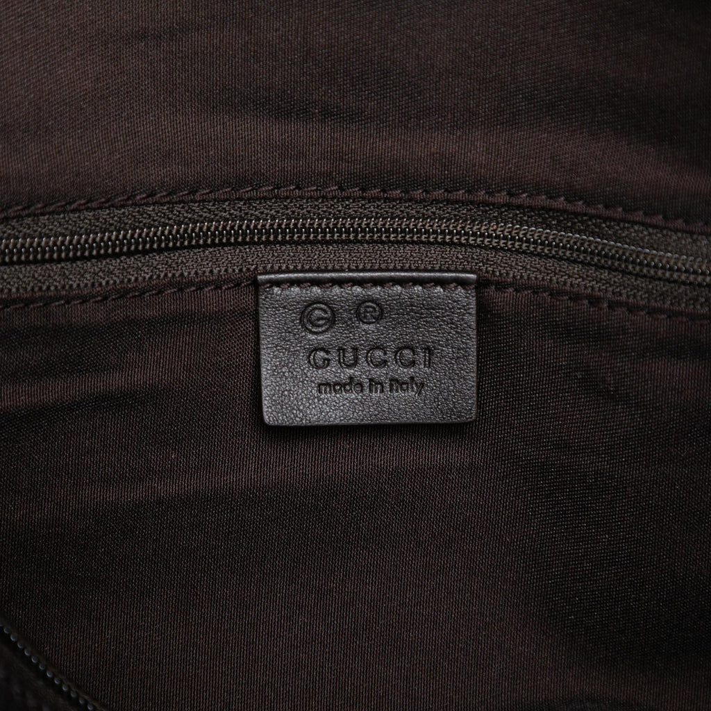 Gucci Embossed Leather Horsebit Satchel