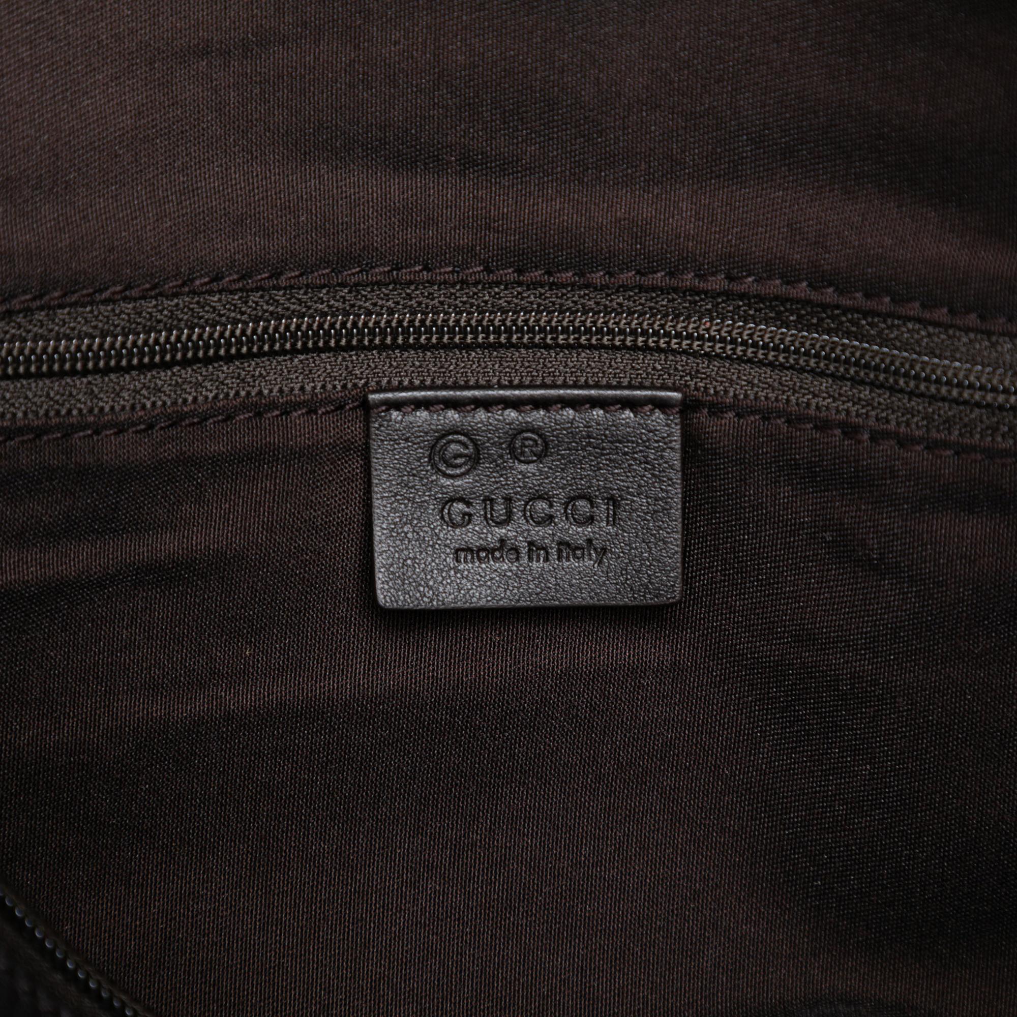 Gucci Embossed Leather Horsebit Satchel