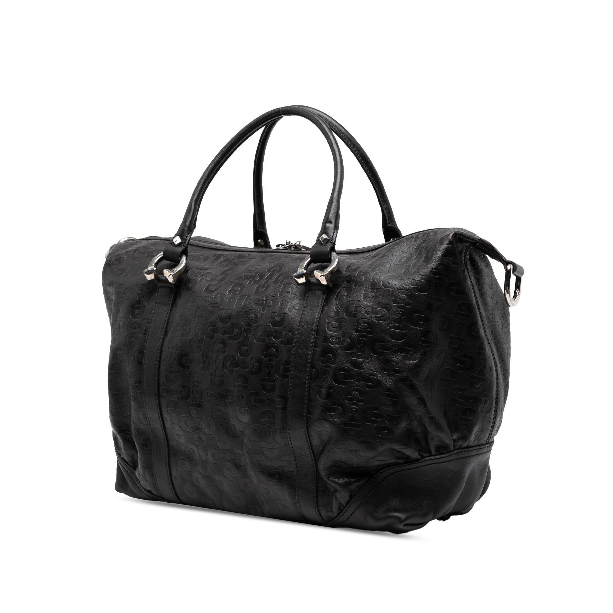 Gucci Embossed Leather Horsebit Satchel