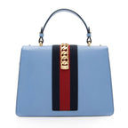 Gucci Embroidered Leather Floral Sylvie Top Handle Bag (SHF-7G6W1J)