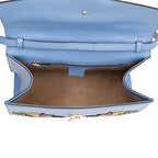 Gucci Embroidered Leather Floral Sylvie Top Handle Bag (SHF-7G6W1J)