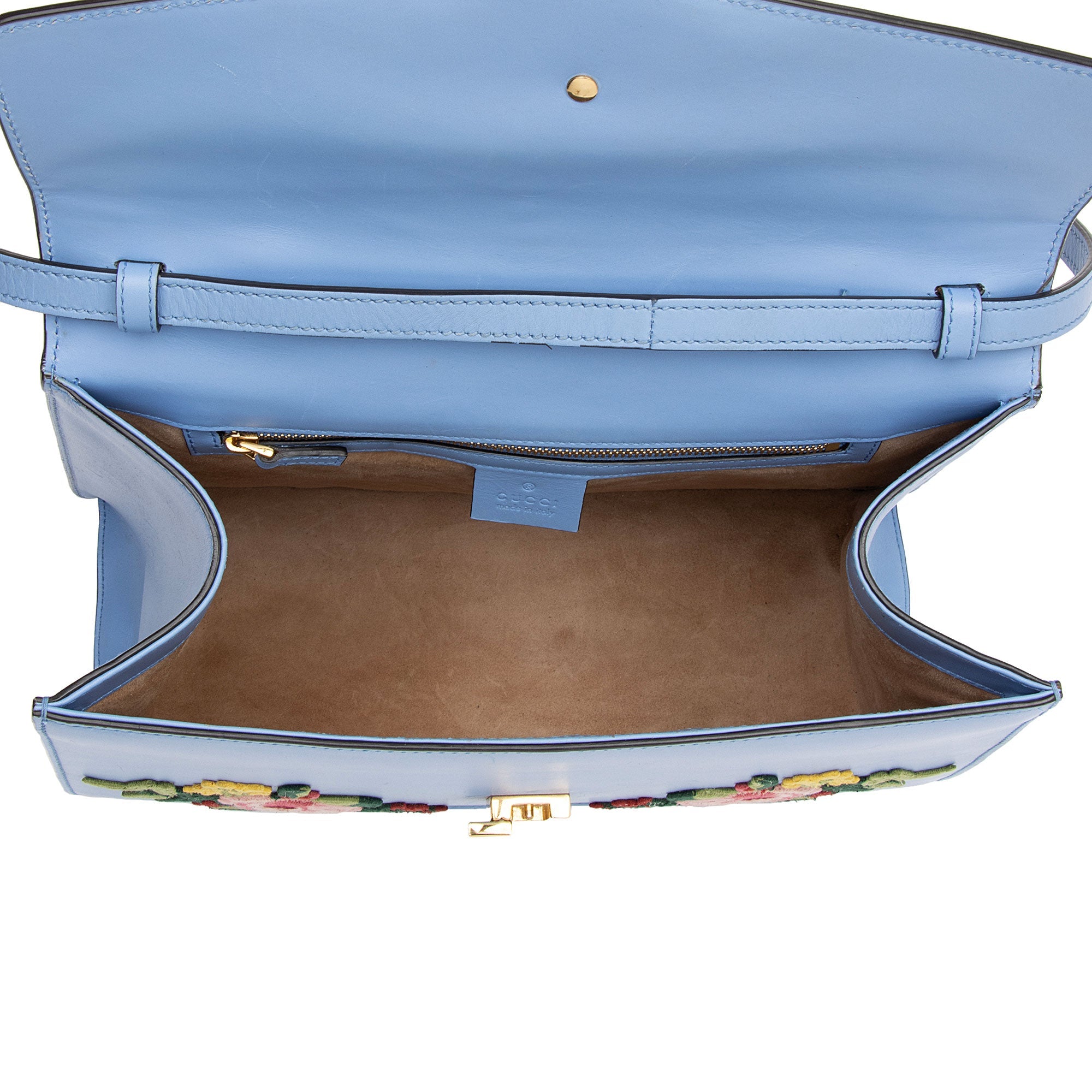 Gucci Embroidered Leather Floral Sylvie Top Handle Bag (SHF-7G6W1J)