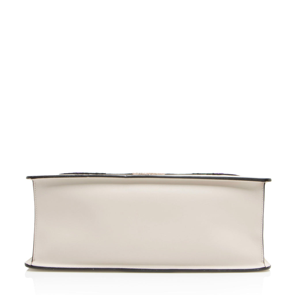 Gucci Embroidered Leather Floral Sylvie Top Handle