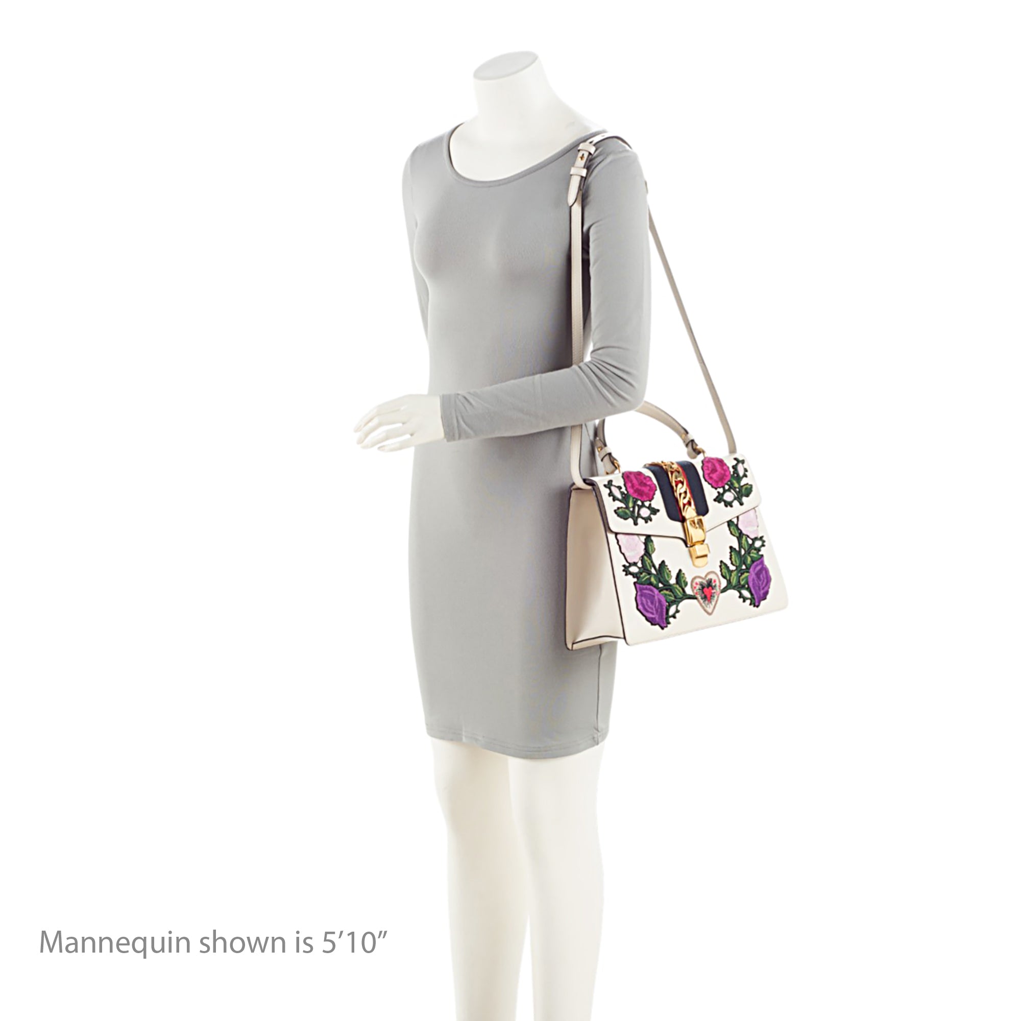 Gucci Embroidered Leather Floral Sylvie Top Handle