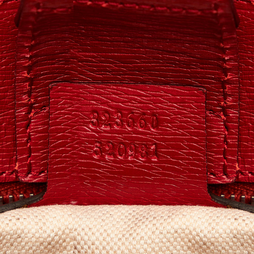 Gucci Flora Bamboo Shopper Leather Satchel (SHG-29733)