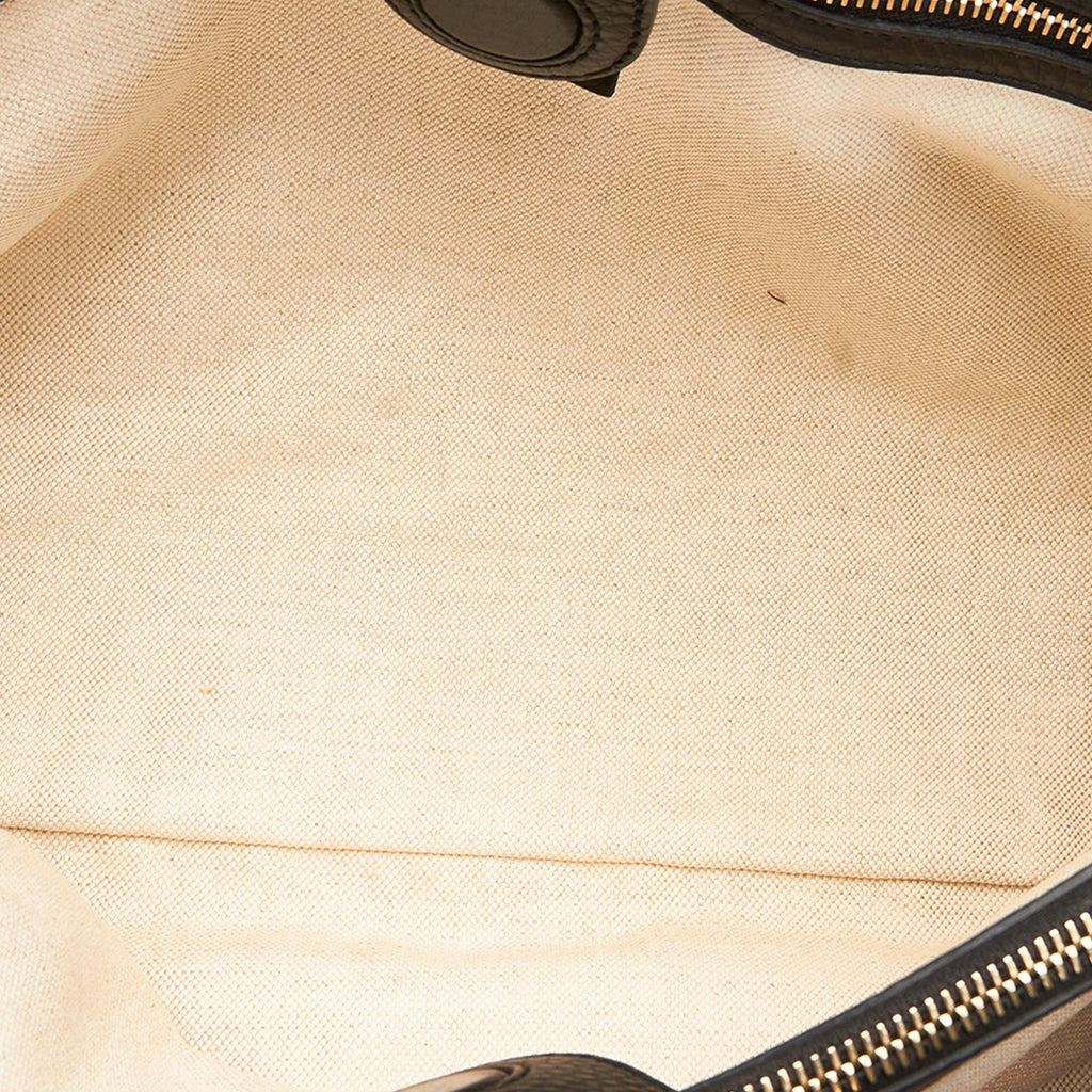 Gucci Flora Knight Bamboo Shopper Canvas Satchel (SHG-26471)