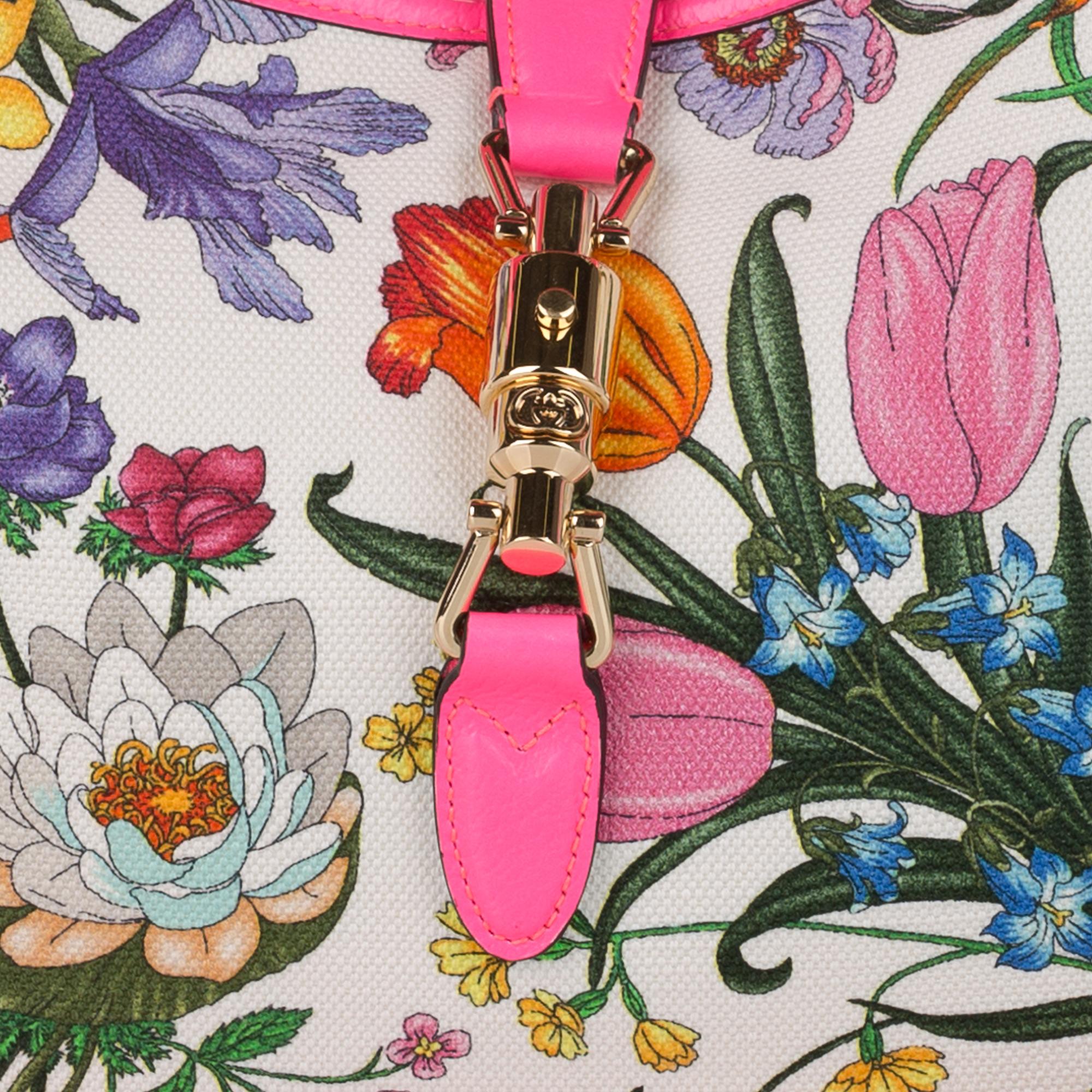 Gucci Flora New Jackie Canvas Shoulder Bag (SHG-34114)