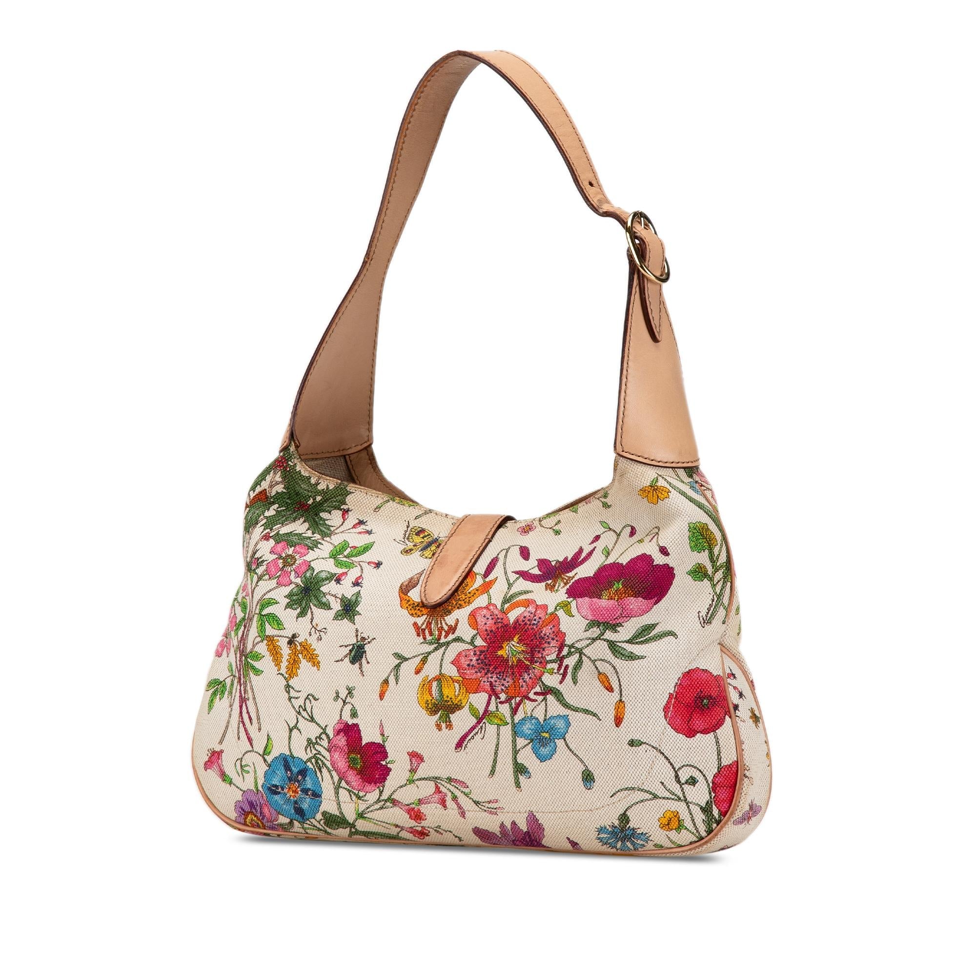 Gucci Flora New Jackie Canvas Shoulder Bag (SHG-3GVtqV)
