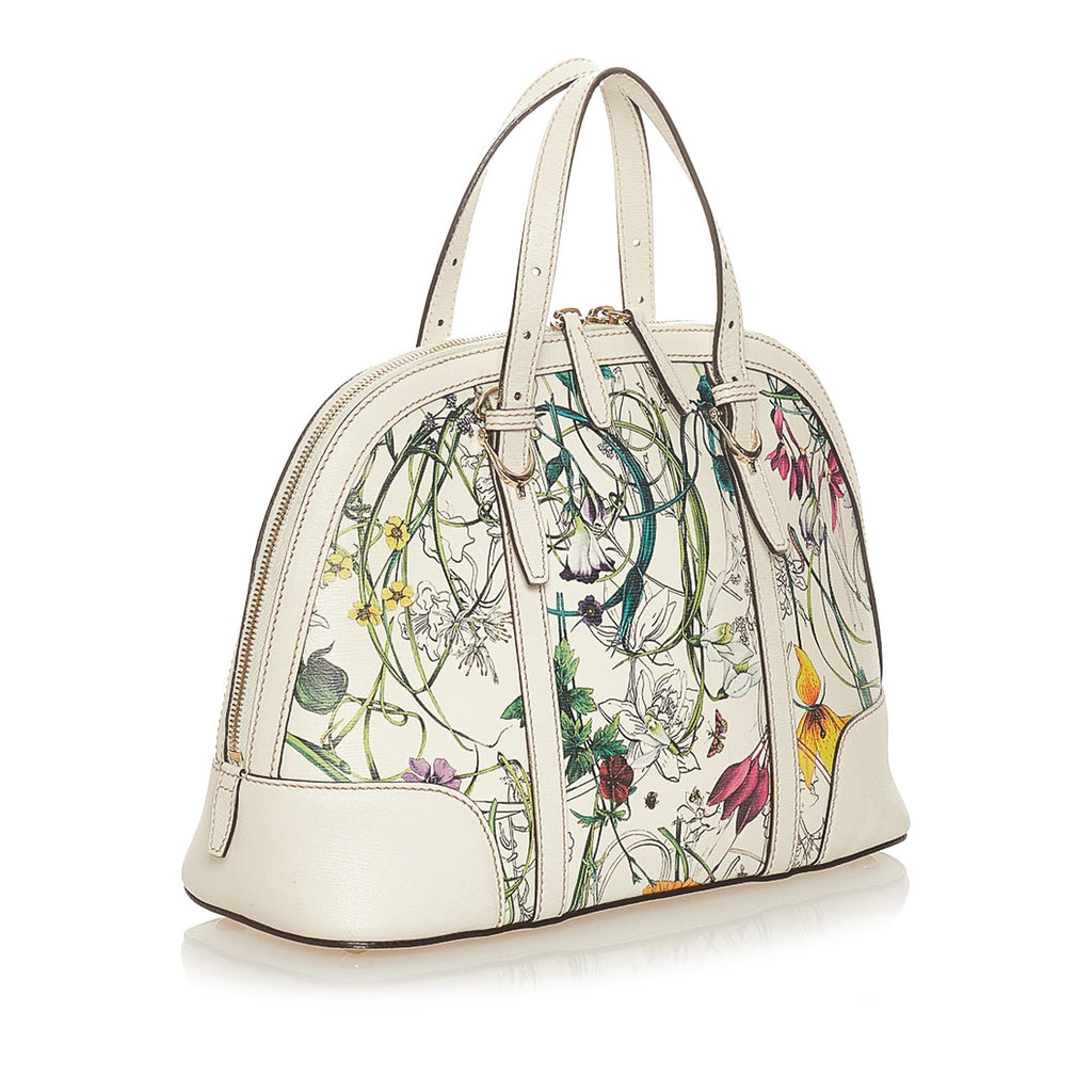 Gucci Flora Nice Coated Canvas Satchel (SHG-27253)
