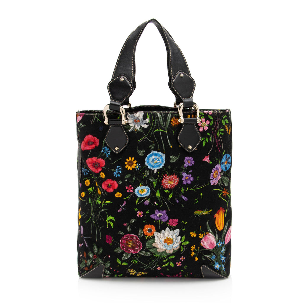 Gucci Floral Canvas Creole Large Tote (SHF-aD7V3p)