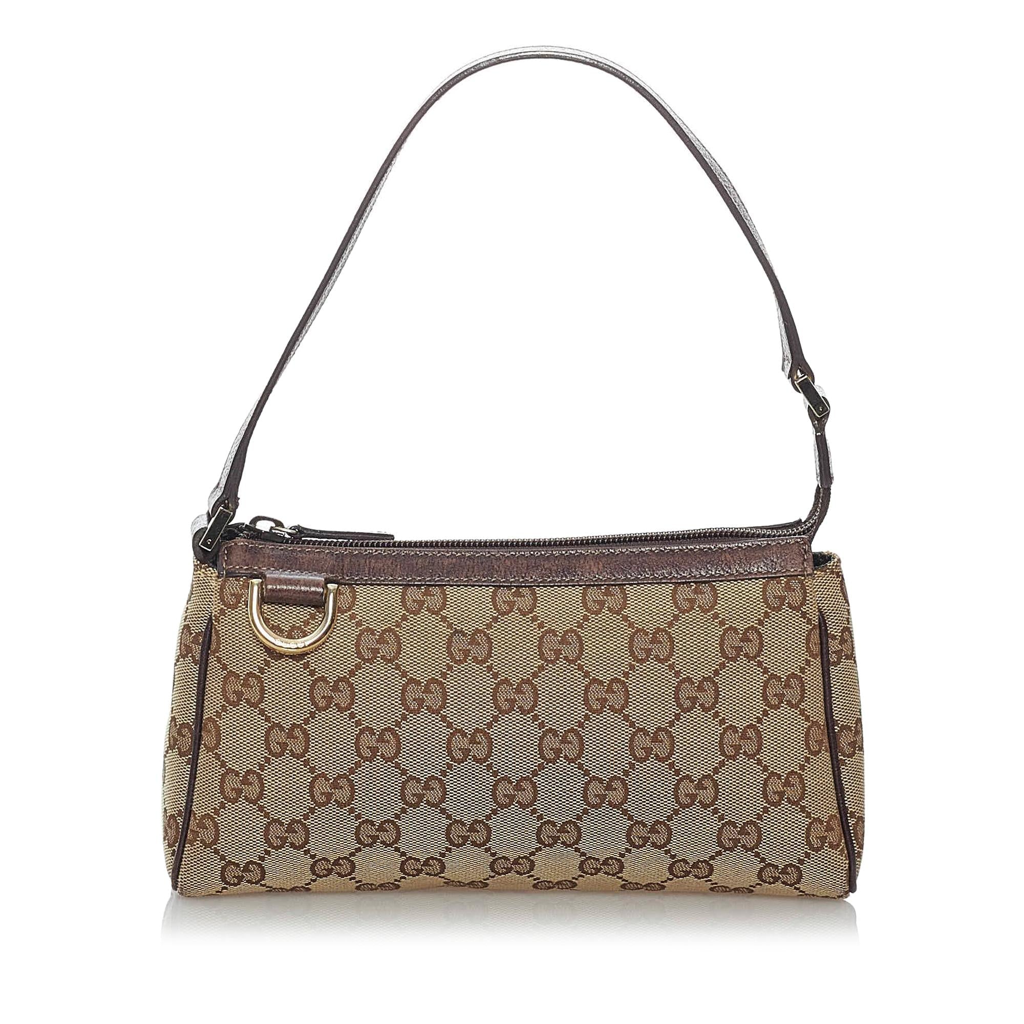 Gucci GG Abbey D-Ring Canvas Baguette (SHG-29572)