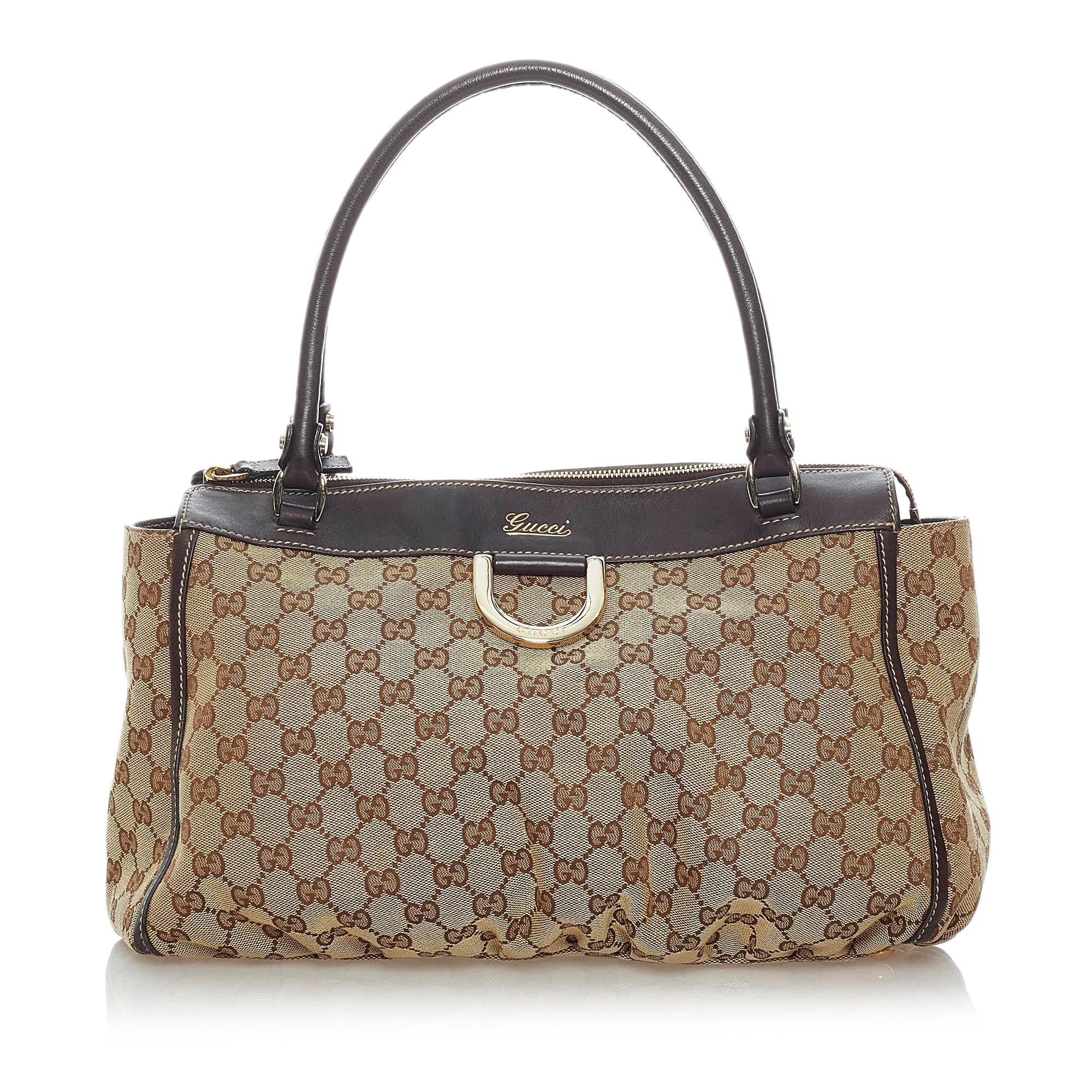Gucci GG Abbey-D Ring Canvas Tote Bag (SHG-30364)