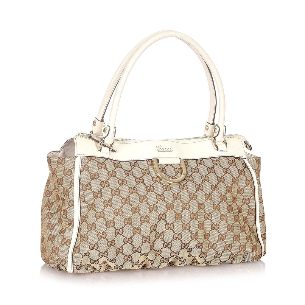 Gucci GG Abbey-D Ring Canvas Tote Bag (SHG-32124)