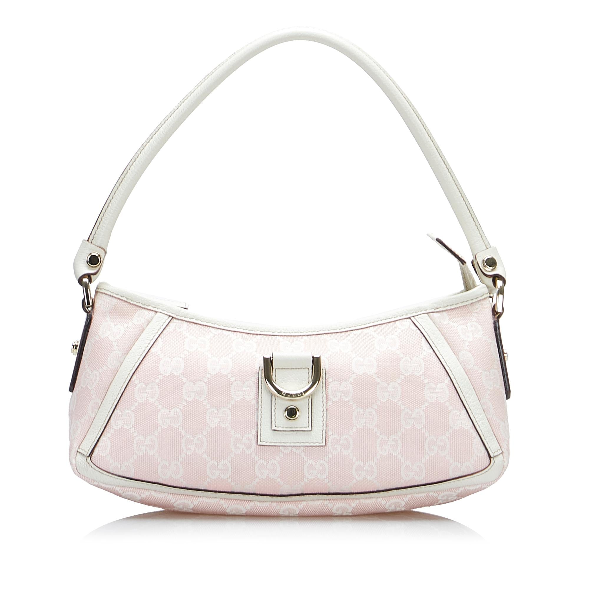 Gucci GG Canvas Abbey D-Ring Baguette (SHG-O6AhCn)