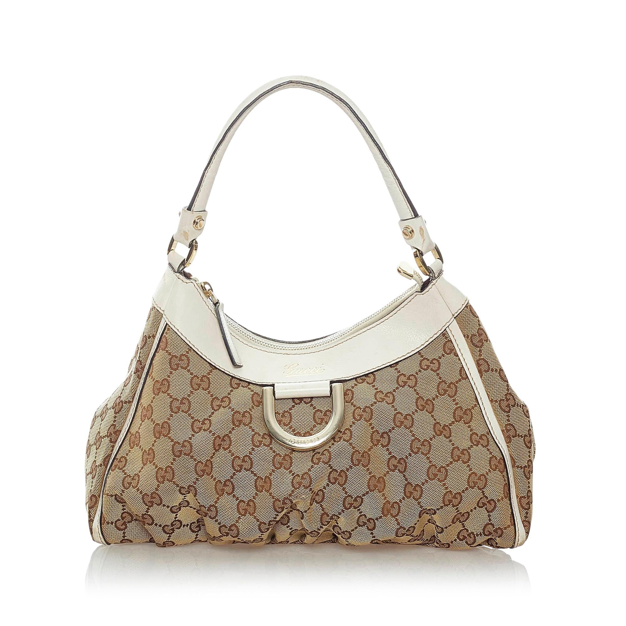 Gucci GG Canvas Abbey D-Ring Shoulder Bag (SHG-33911)