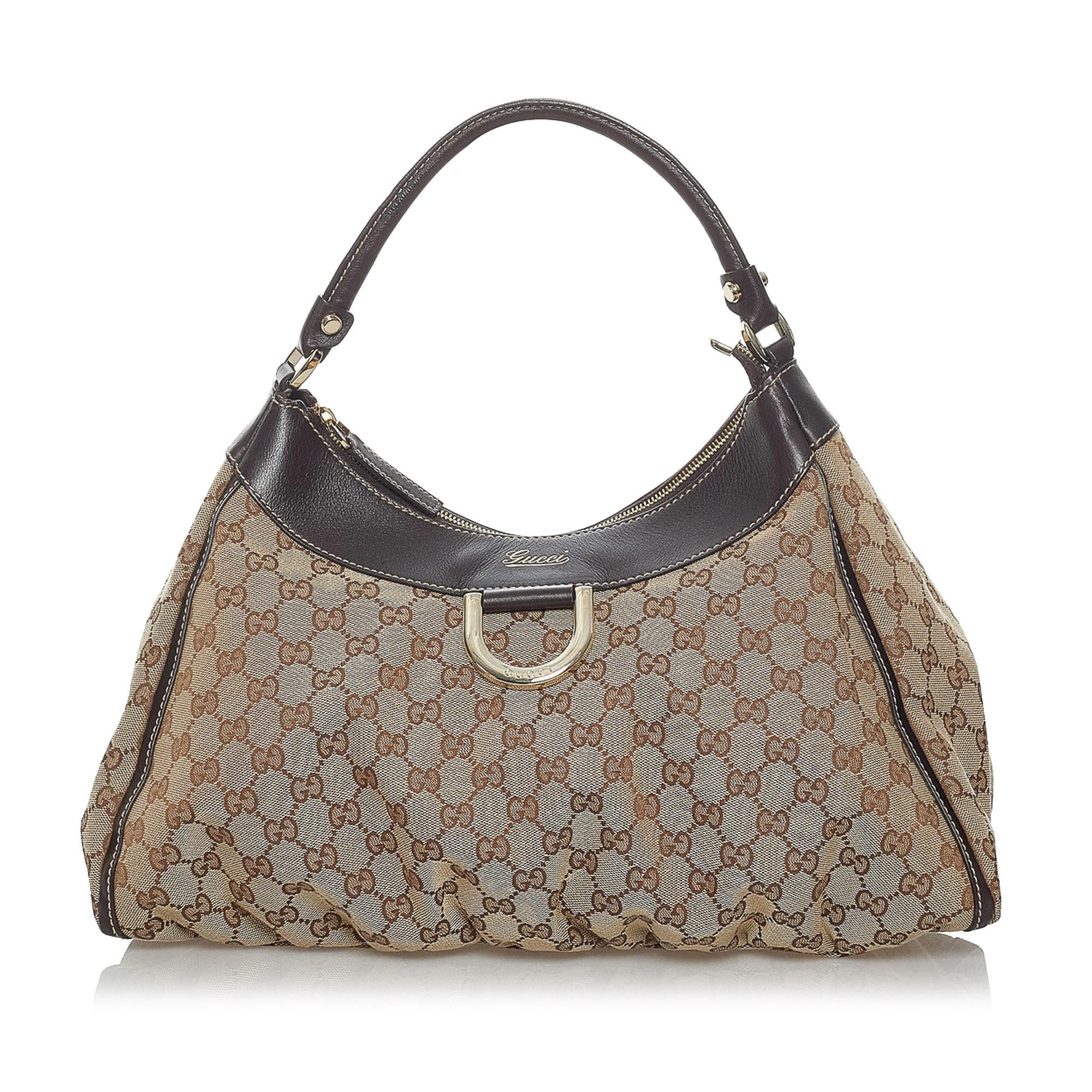 Gucci GG Canvas Abbey D-Ring Shoulder Bag (SHG-34136)