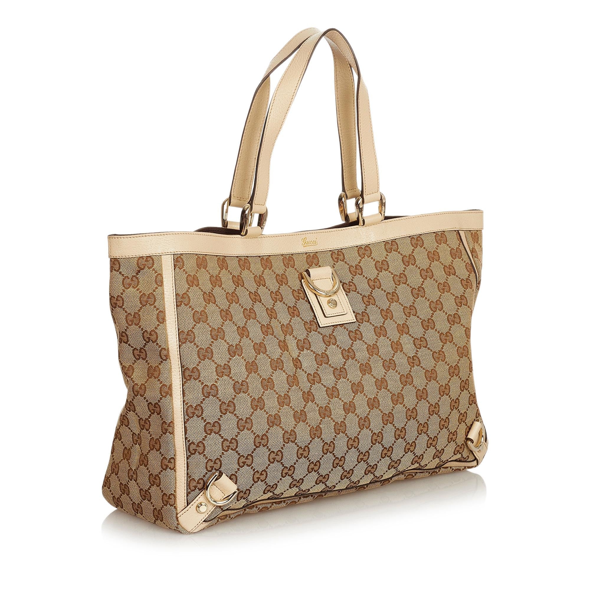 Gucci GG Canvas Abbey D- Ring Tote Bag (SHG-26005)