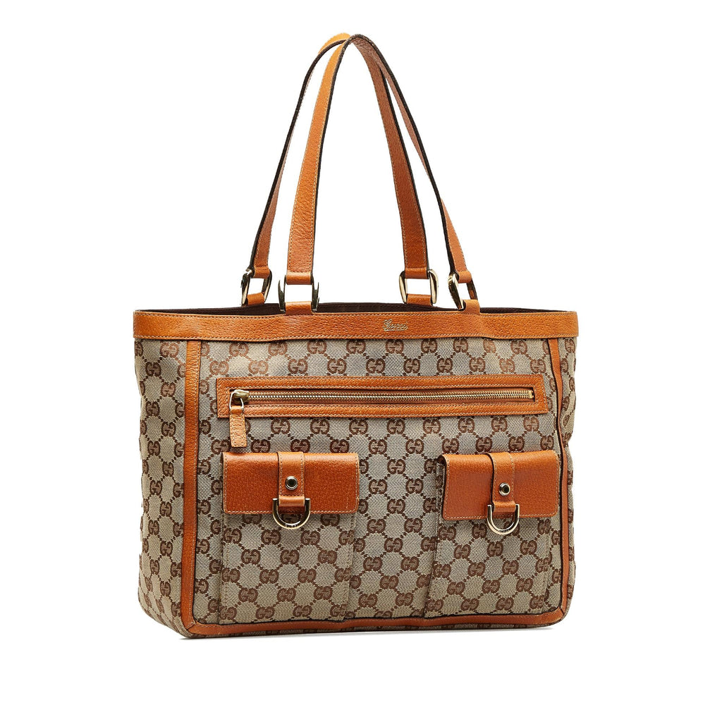 Gucci GG Canvas Abbey Pocket Tote (SHG-O540WB)