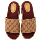 Gucci GG Canvas Angelina Slide Platform Sandals - Size 8.5 / 38.5 (SHF-jgEb0t)